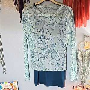 Teal Blue Matching Workout Outfit